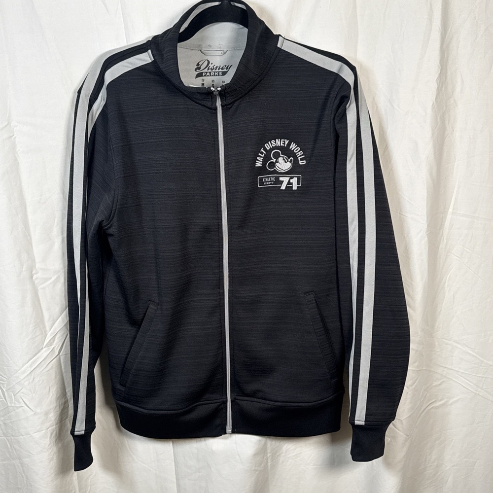 Disney Parks Jacket Mens S Dept 71 Parks Athletic Black Full Zip Mickey Mouse